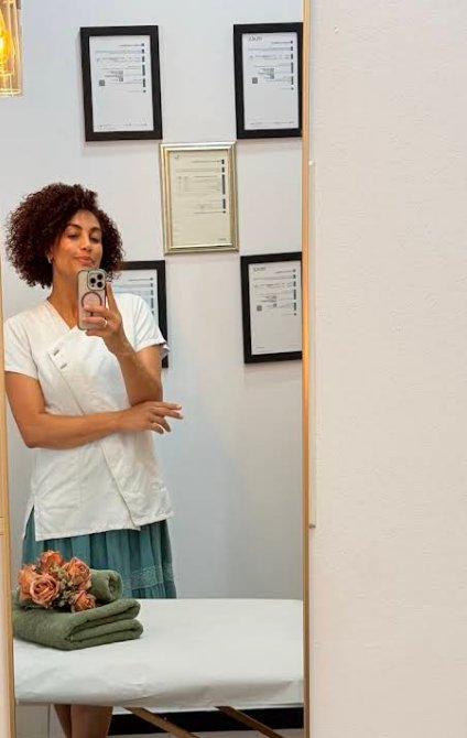 Patricia Medeiros no seu espaço de trabalho em Leiria